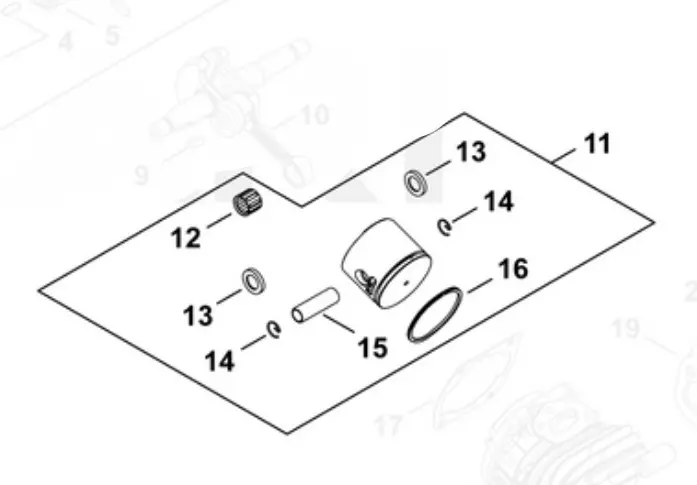 P021050120 Genuine Echo Piston Kit Part Cs-2511T 1