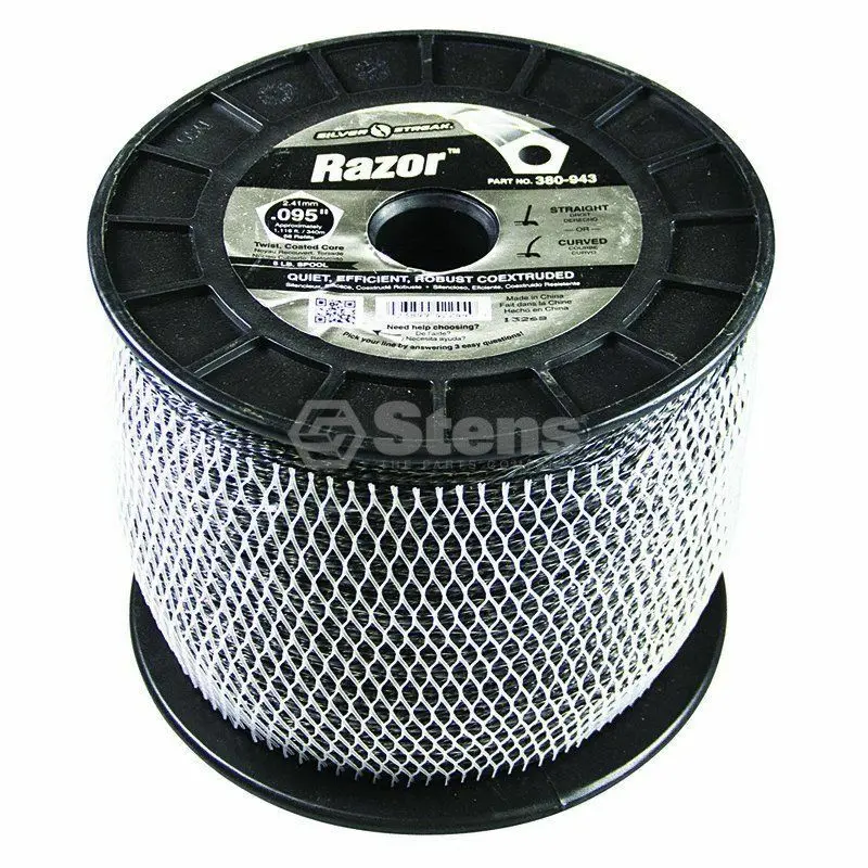 380-943 Razor .095 Trimmer Line Stens Silver Streak 5Lb Spool (1116Ft) 1