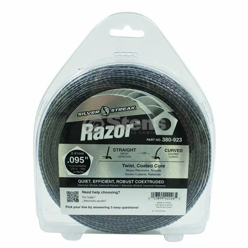 380-923 Razor .095 Trimmer Line Stens Silver Streak 1Lb Donut (230Ft) 1