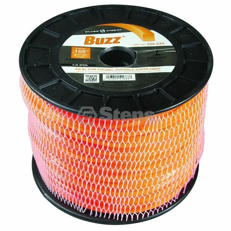 380-244 Buzz .105 Trimmer Line Stens Silver Streak 5Lb Spool (951Ft) 1