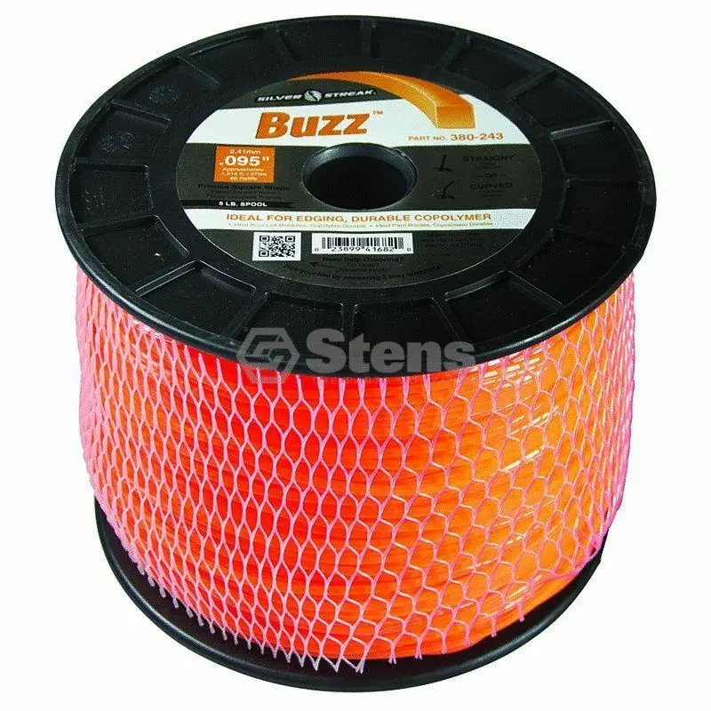 380-243 Buzz .095 Trimmer Line Stens Silver Streak 5Lb Spool 1