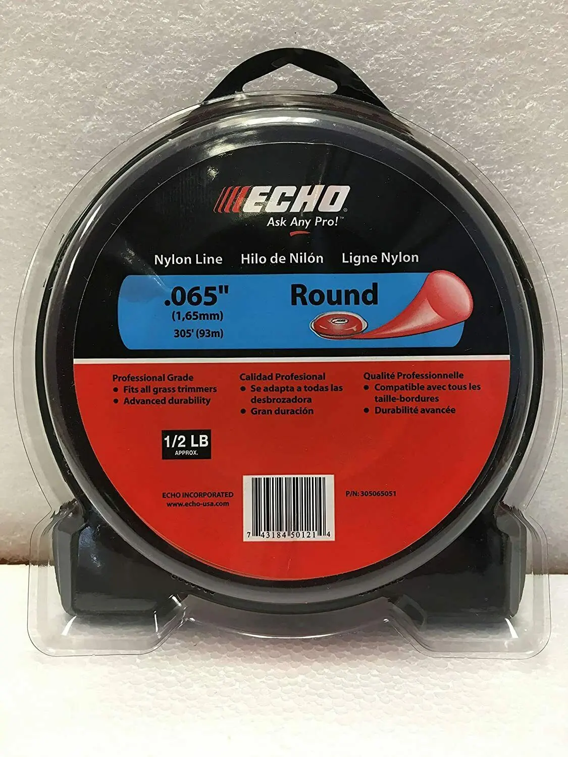 Echo Round .065 Trimmer Line 1/2-Pound Donut (305 Feet) 305065051 1
