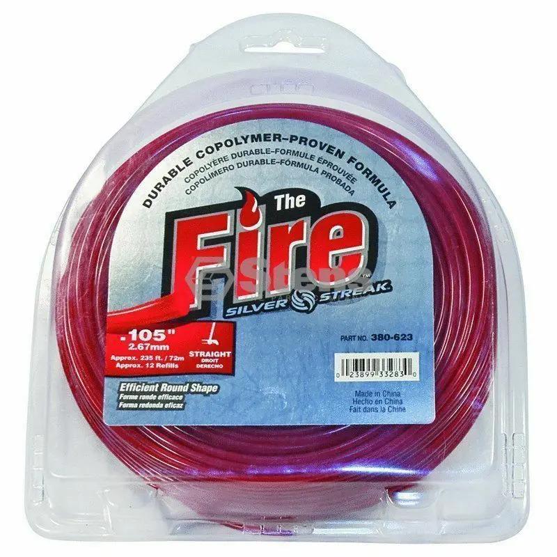380-623 Fire .105 Trimmer Line Stens Silver Streak 1Lb Donut (235Ft) 1