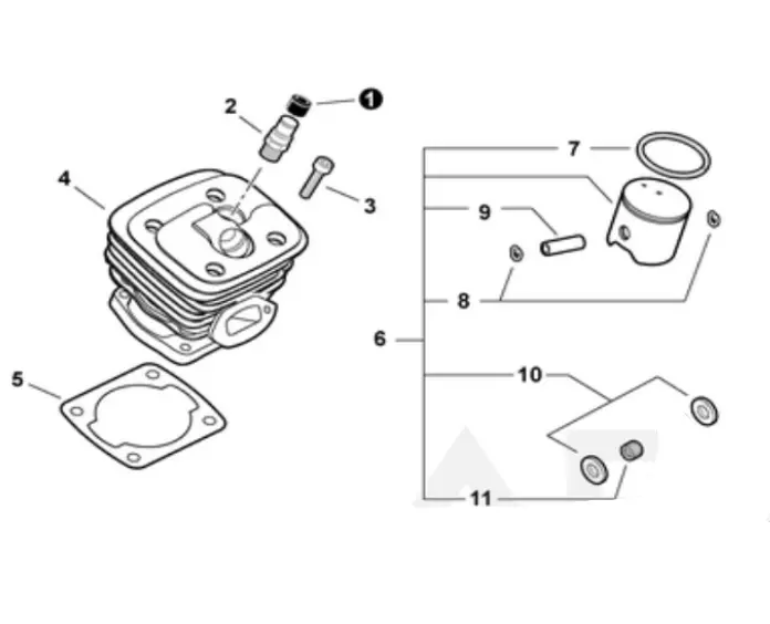 A130000910 + P021015190 Genuine Echo Piston / Cylinder Kit 1