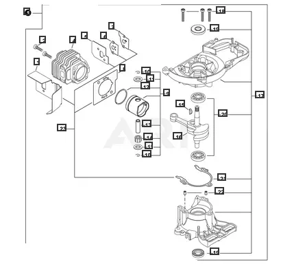Sb1123 Genuine Echo Engine Shortblock For Hc-2020 Hedge Trimmer Piston Cylinder 1