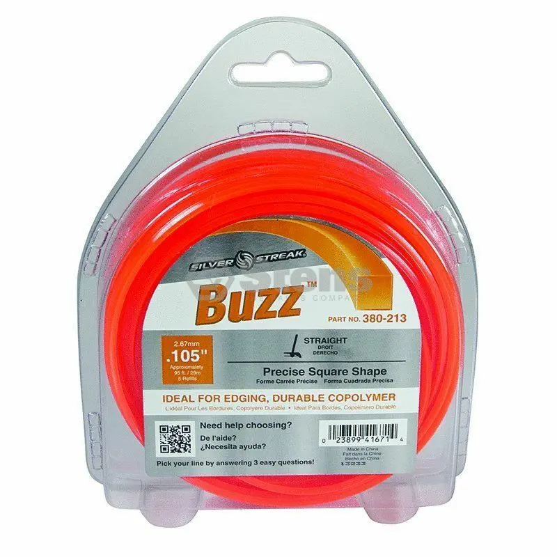 380-213 Buzz .105 Trimmer Line Stens Silver Streak 1/2Lb Donut 1
