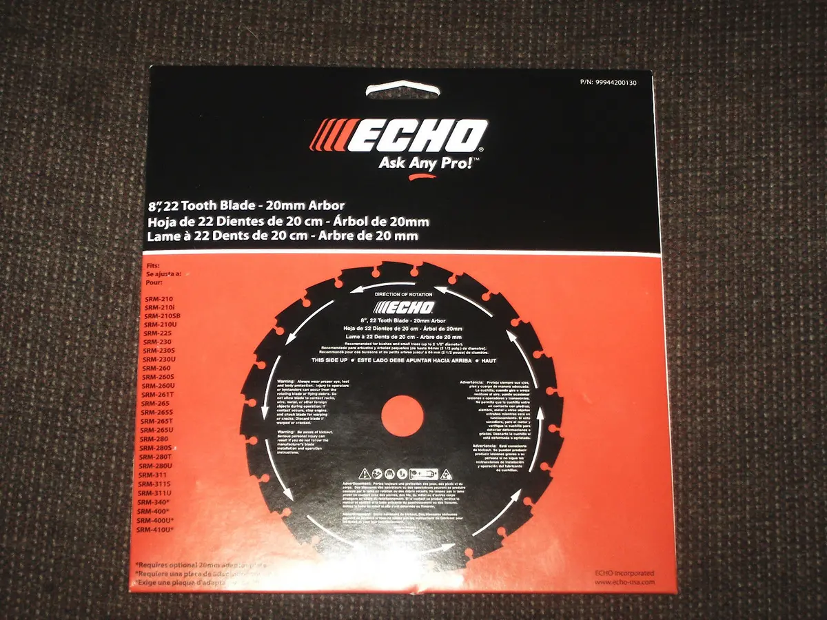 Echo 8" 22-Tooth Brushcutter Blade 20Mm Arbor 99944200131 1