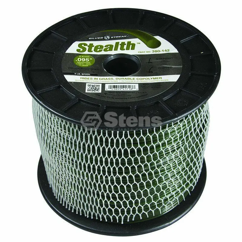 380-142 Stealth .095 Trimmer Line Stens Silver Streak 5Lb Spool (1425Ft) 1