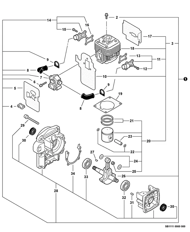 P021045170 Genuine Echo Piston Kit Pb-500T Pb-500H Eb508rt 2