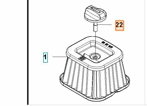 596762303 + 537213205 Genuine Husqvarna Air Filter + Screw/Handle  572Xp 565 1