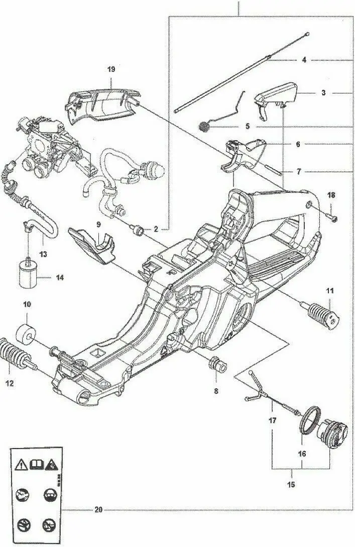578200701 Genuine Oem Husqvarna 565, 572 Xp Fuel Tank / Rear Handle Assy 572Xp 1