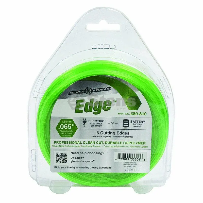 380-810 Edge .065 Trimmer Line Stens Silver Streak 1/2Lb Donut (249Ft) 1