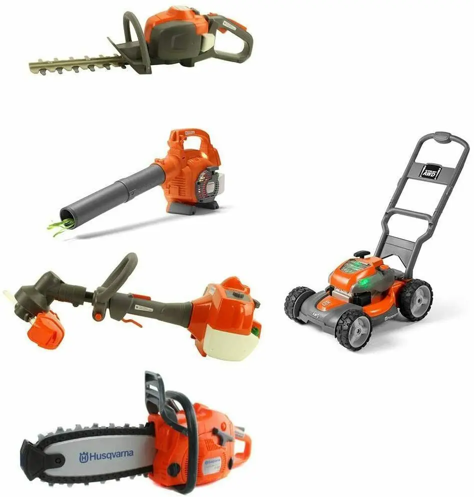 Husqvarna Kids Battery Operated Toy Leaf Blower + Weed Eater + Hedge Trimmer + C 1
