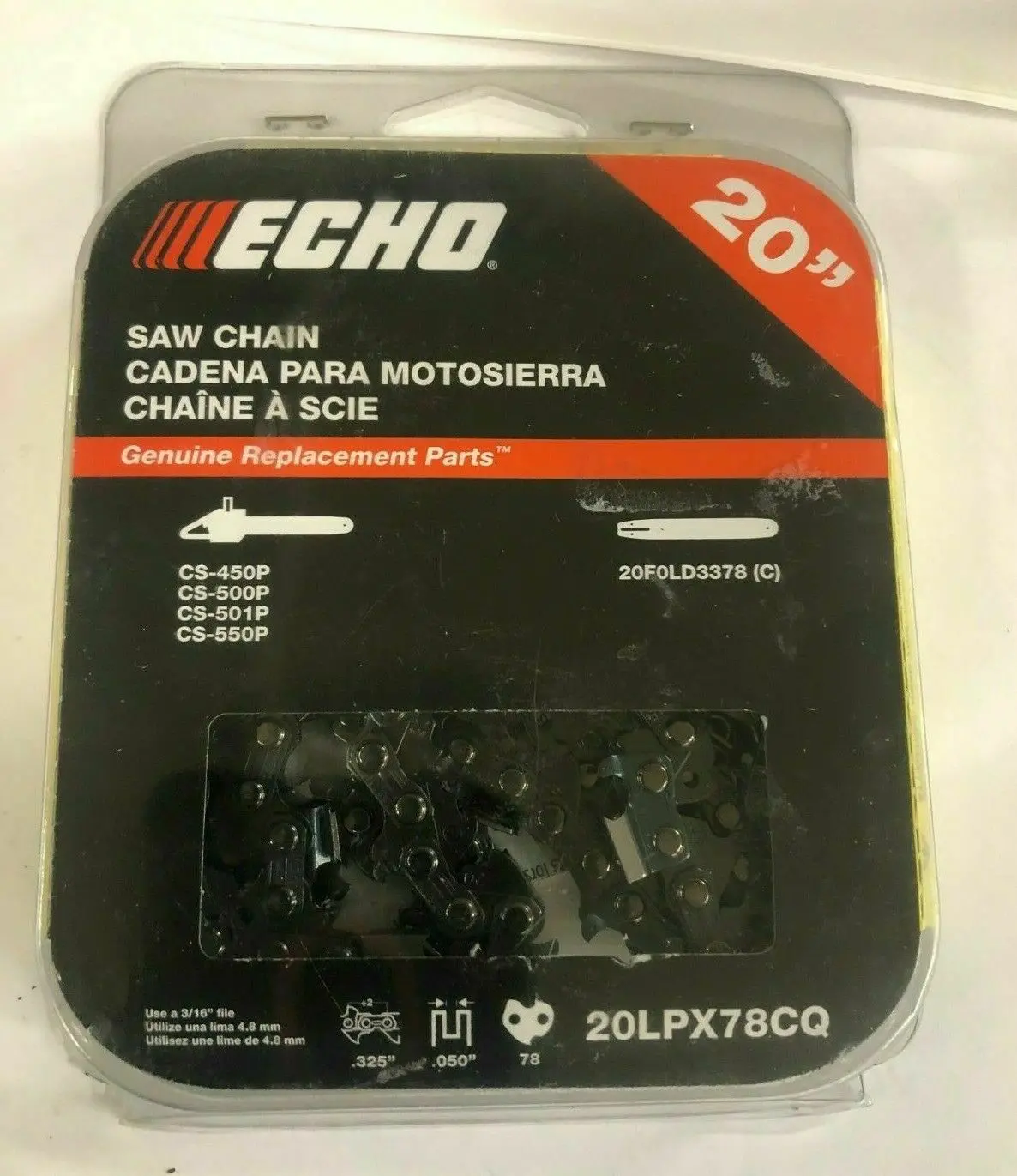 20Lpx78cq Echo 20" Chainsaw Chain Cs-501P Cs-550P Cs-450P Cs-520 1