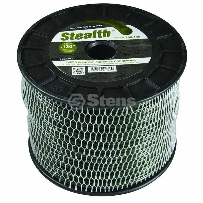 380-145 Stealth .130 Trimmer Line Stens Silver Streak 5Lb Spool (775Ft) 1