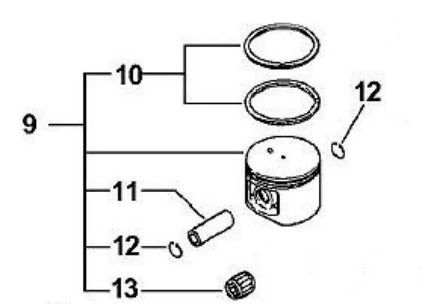 P021002791 Echo Piston Assembly Chainsaw Cs-670 Csg-680 Qv-670 P021002790 2