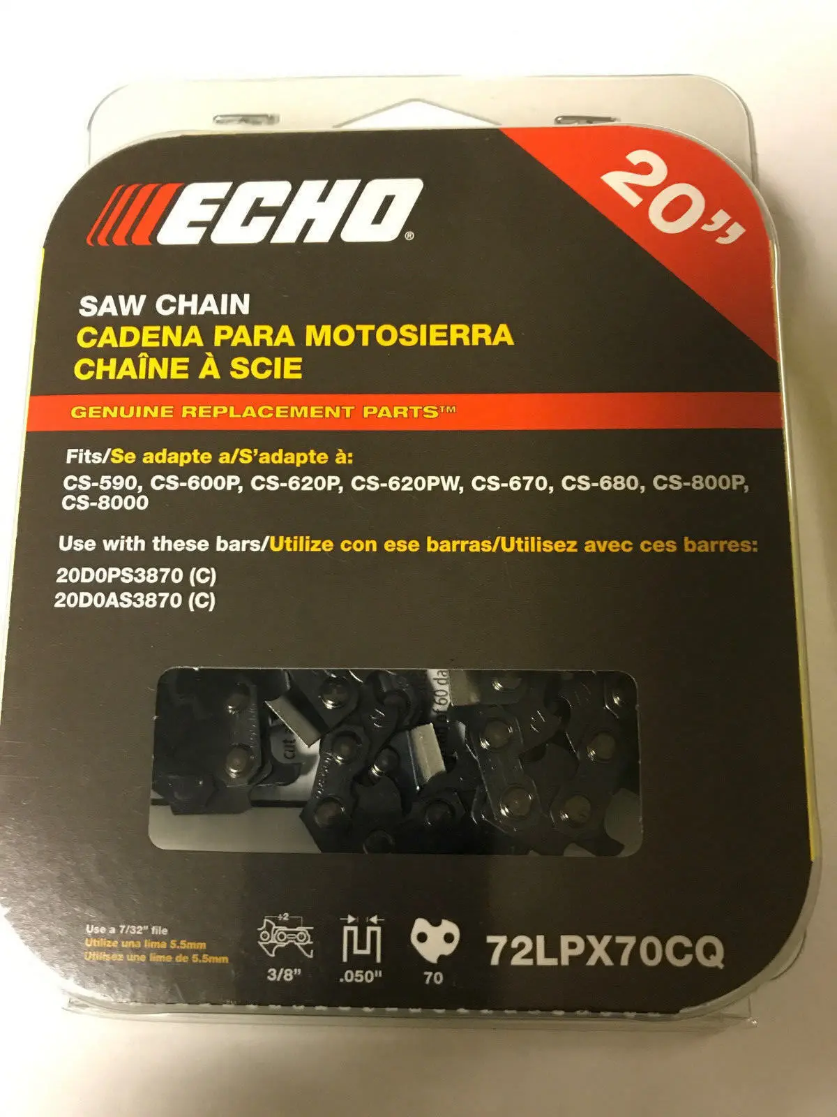 72Lpx70cq Echo Oem 20" Power Match Chainsaw Chain Cs-620 Cs-590 1