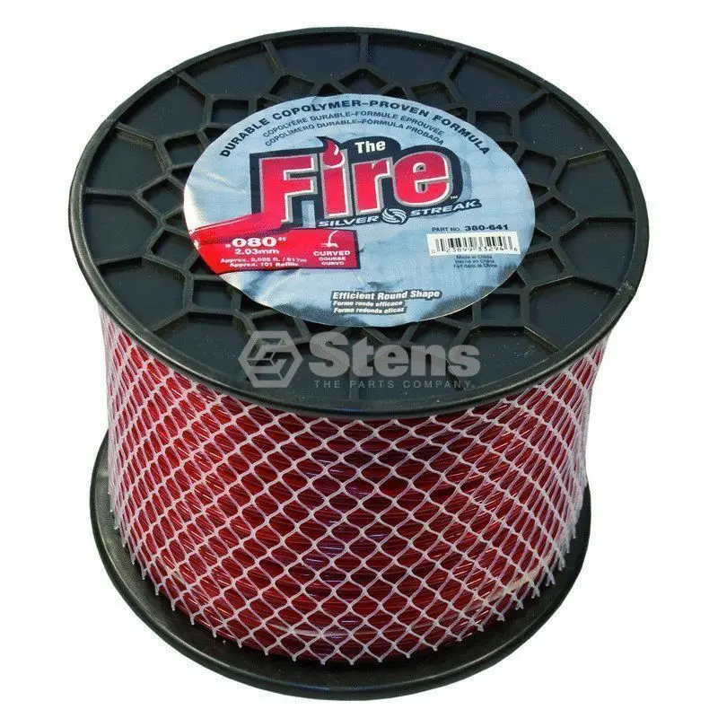 380-641 Fire .080 Trimmer Line Stens Silver Streak 5Lb Spool (2025Ft) 1