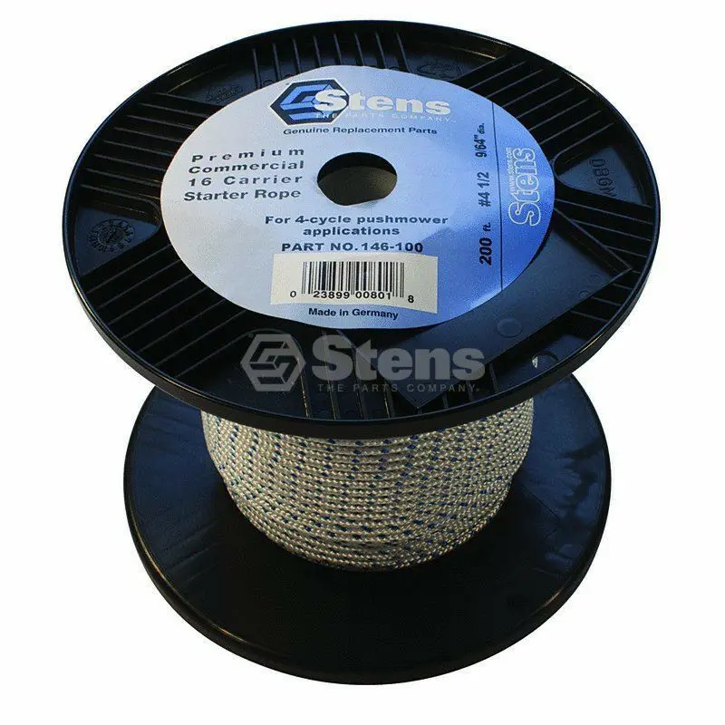 146-100 Stens 200' Starter Pull Rope Length: 200' Diameter: 9/64" Rope #4 1/2 1