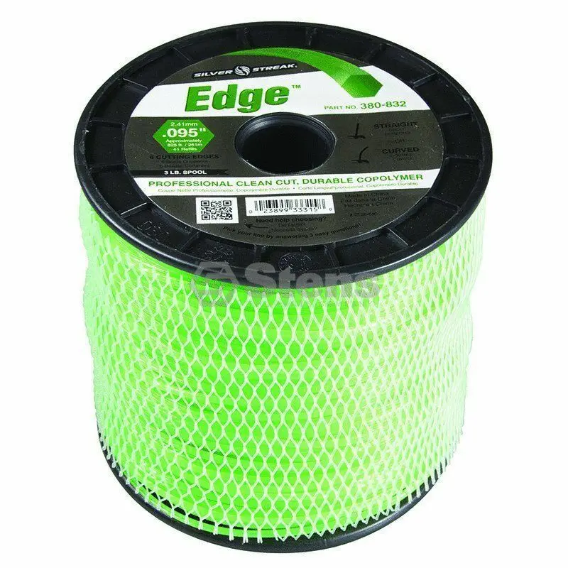 380-832 Edge .095 Trimmer Line Stens Silver Streak 3Lb Spool (825Ft) 1