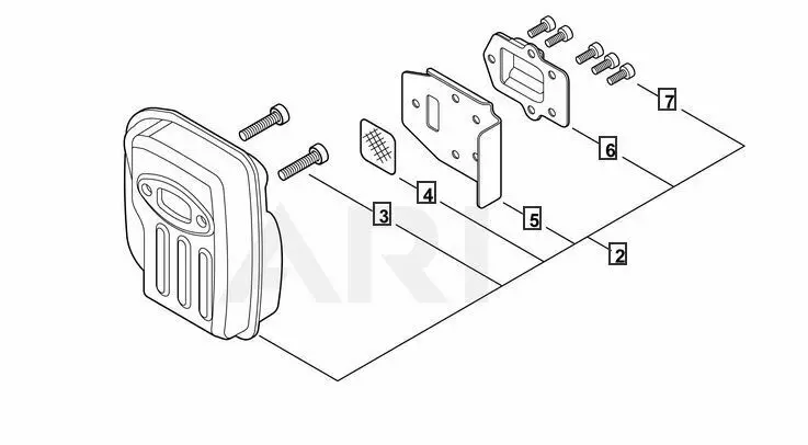 P021050901 Genuine Echo Muffler Kit W/Hardware Pas-2620 Srm-2620 P021050900 1