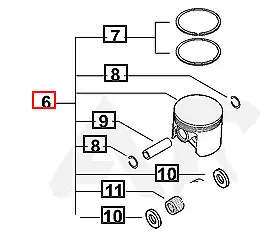 P021048650 Genuine Echo Piston Kit For Cs-501P Piston Rings Included Oem Echo 1