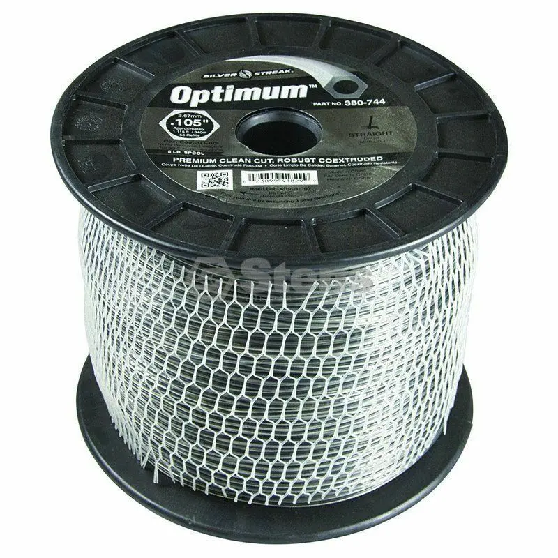 380-744 Optimum .105 Trimmer Line Stens Silver Streak 5Lb Spool (1115Ft) 1