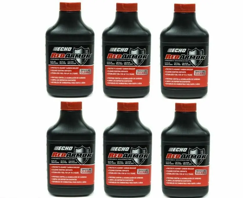 (6 Pack) 6.4 Oz: 2.5 Gallon Mix Echo Red Armor 2-Cycle Oil 6550025 1