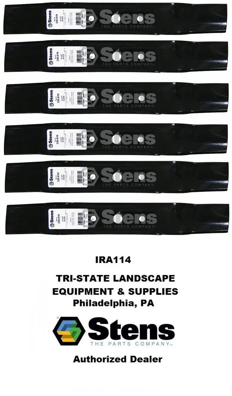 Stens 330-619 Set Of 6 Hi Lift Blade 48" Deck Fits John Deere Gx20250, Gy20568 1