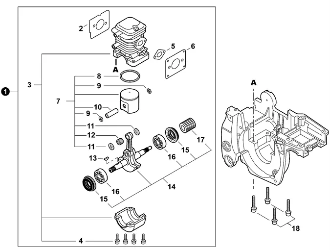 Sb1101 Genuine Echo Short Block Cs-370 Cs-400 Cs-400F 1