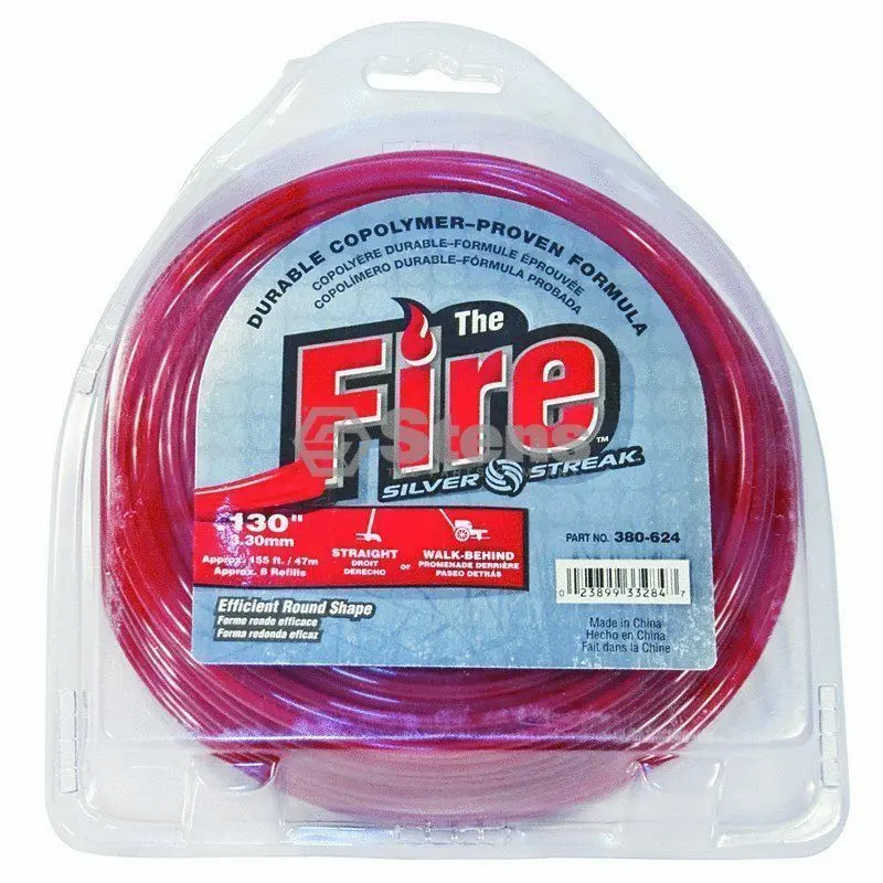 380-624 Fire .130 Trimmer Line Stens Silver Streak 1Lb Donut (155Ft) 1