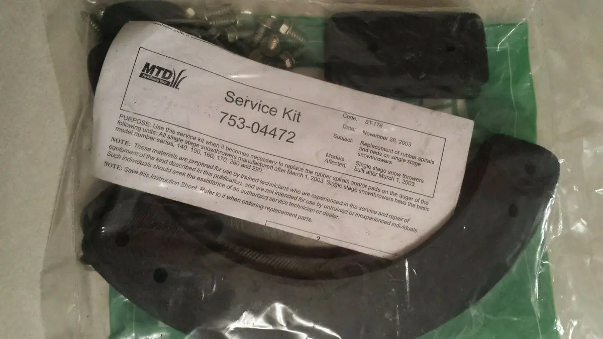 753-04472 Mtd Genuine Snow Auger Spiral Kit With Hardware 1
