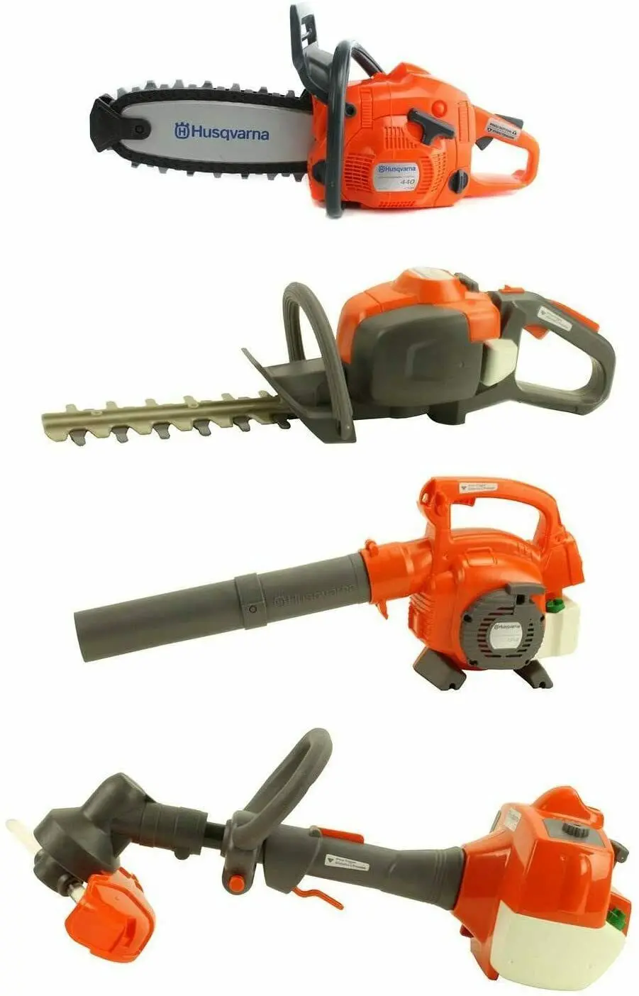 Husqvarna Toy Leaf Blower + Weed Eater + Hedge Trimmer + Chainsaw 1