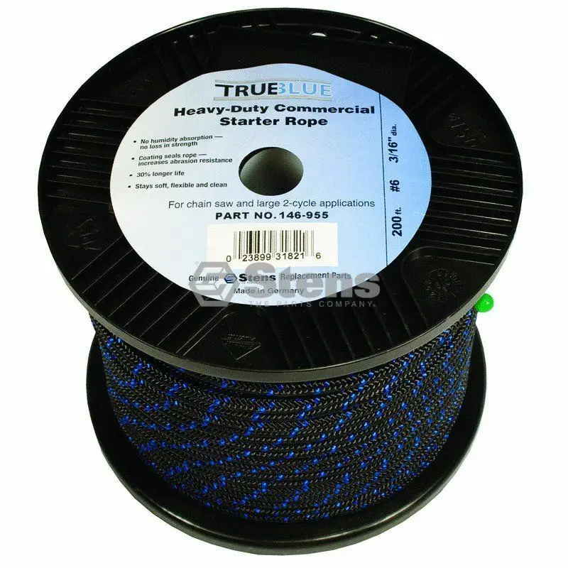 146-955 Stens 200' True Blue Starter Rope #6 Solid Braid Nhc 269-0955 1