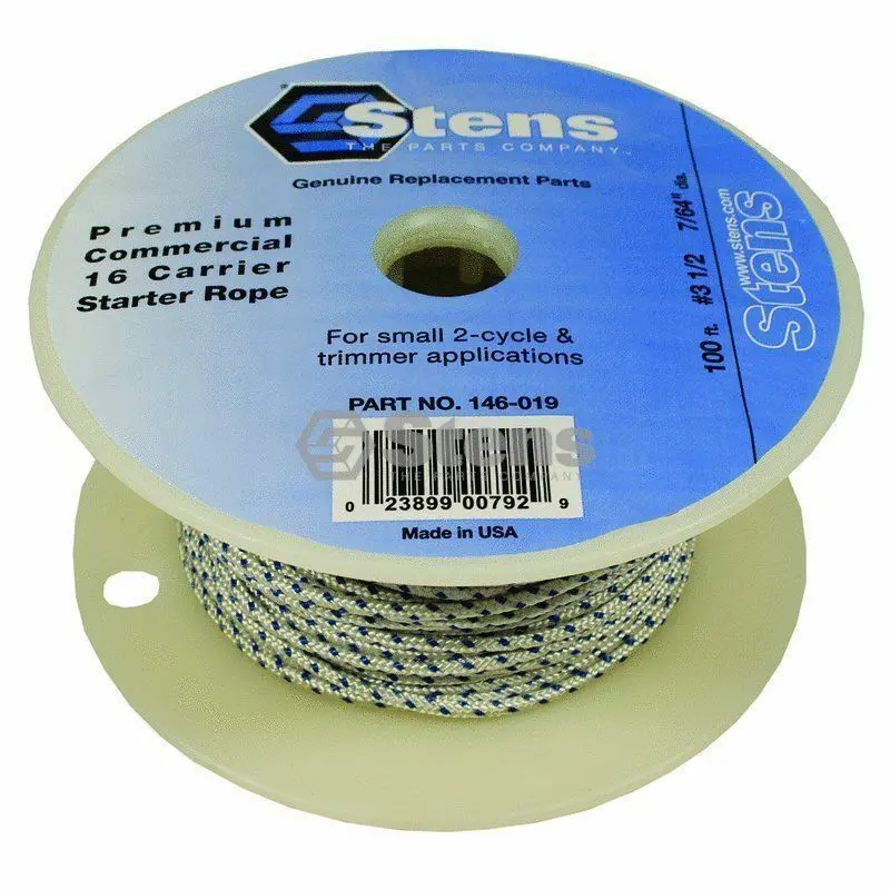 146-019 Stens 100' Solid Braid Starter Pull Rope #3 1/2 Reel For Small Engines 1