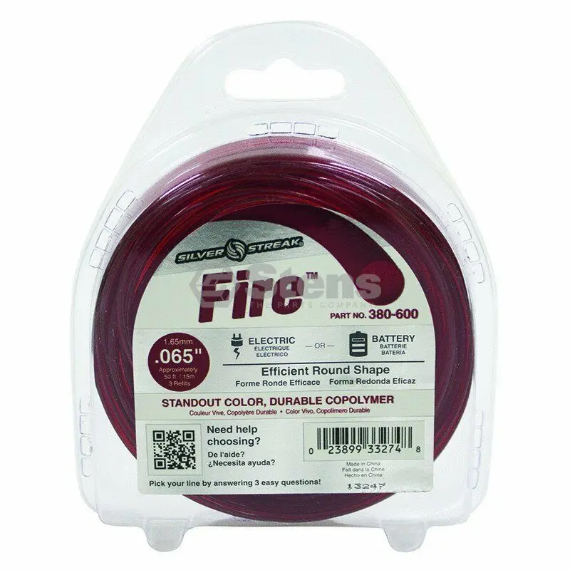 380-600 Fire .065 Trimmer Line Stens Silver Streak (50Ft) 1