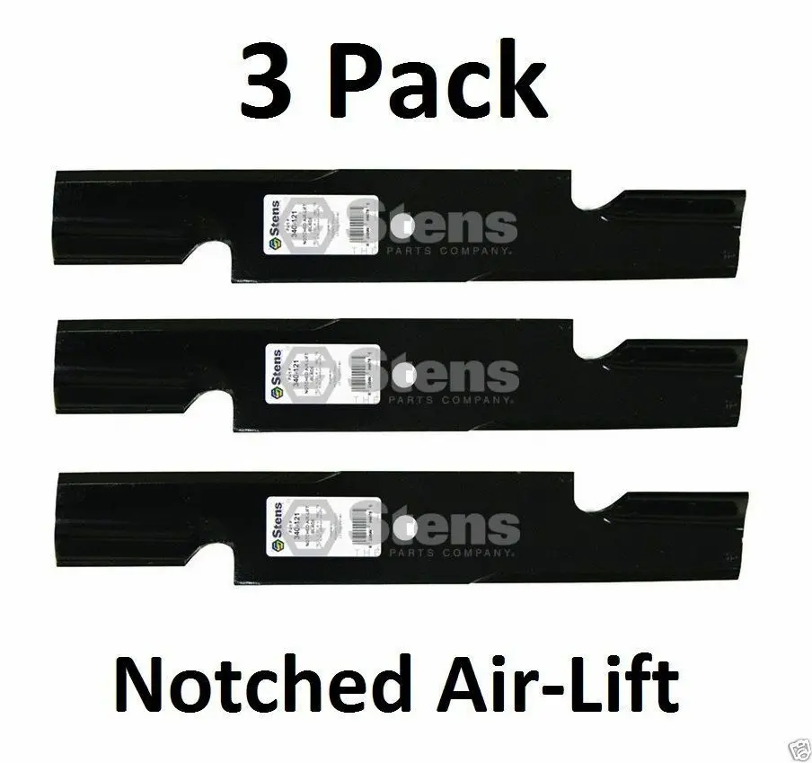 340-121 (3Pk Stens) Notched Air-Lift Blade Fits Scag 481711 1