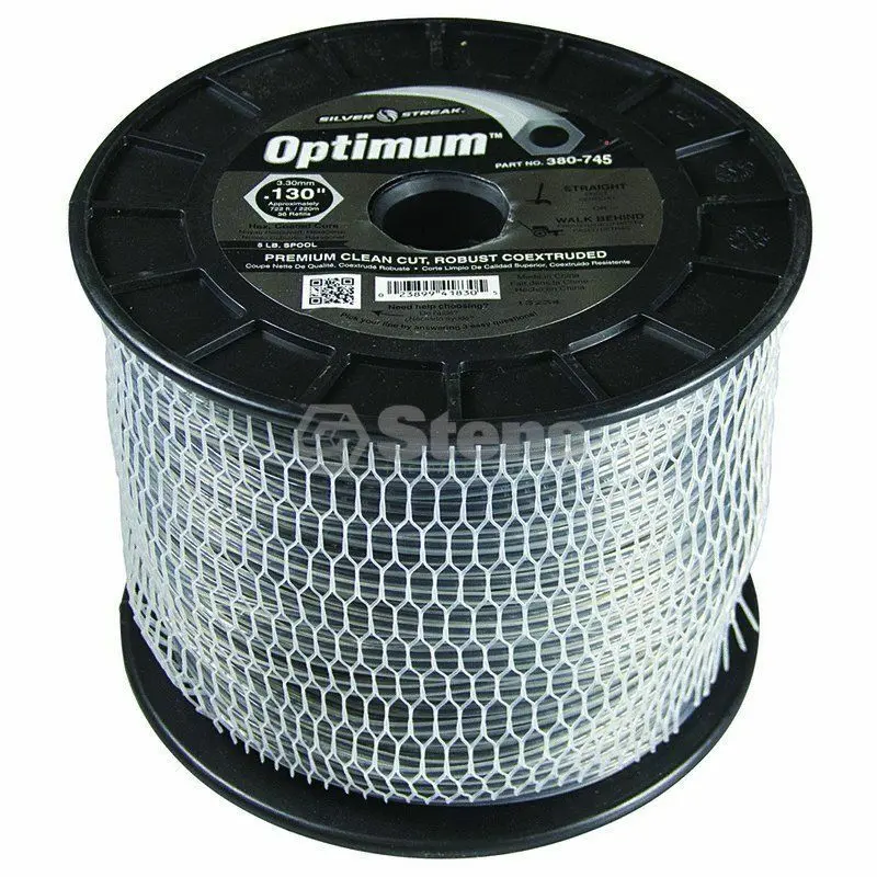 380-745 Optimum .130 Trimmer Line Stens Silver Streak 5Lb Spool (722Ft) 1
