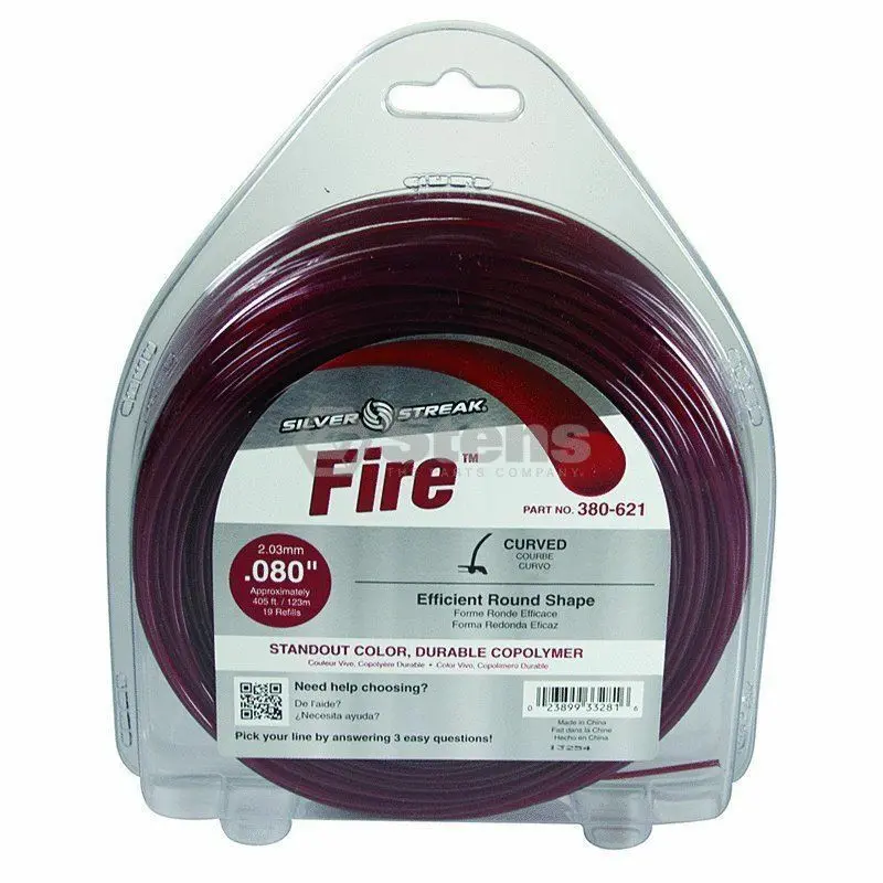380-621 Fire .080 Trimmer Line Stens Silver Streak 1Lb Donut (405Ft) 1