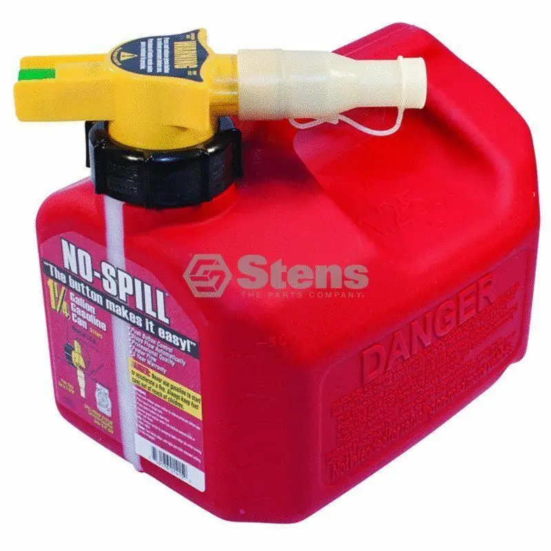 765-100 Stens No Spill 1 1/4 Gallon Gasoline Fuel Can Container Auto Flow Stop 1