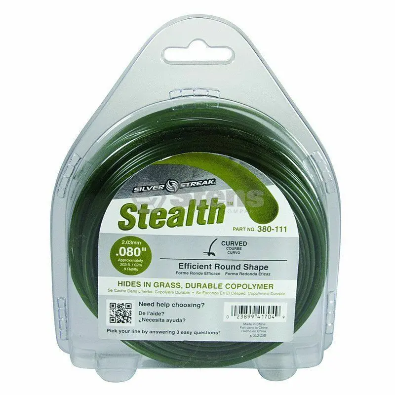 380-111 Stealth .080 Trimmer Line Stens Silver Streak 1/2 Lb. Donut 1