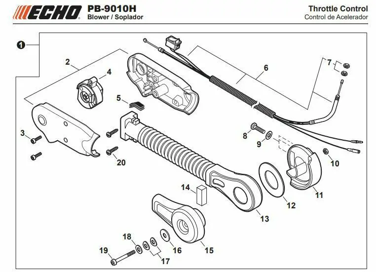P021052860 Genuine Echo Throttle Control Kit - Hip Mount Pb-8010H Pb-9010H 1