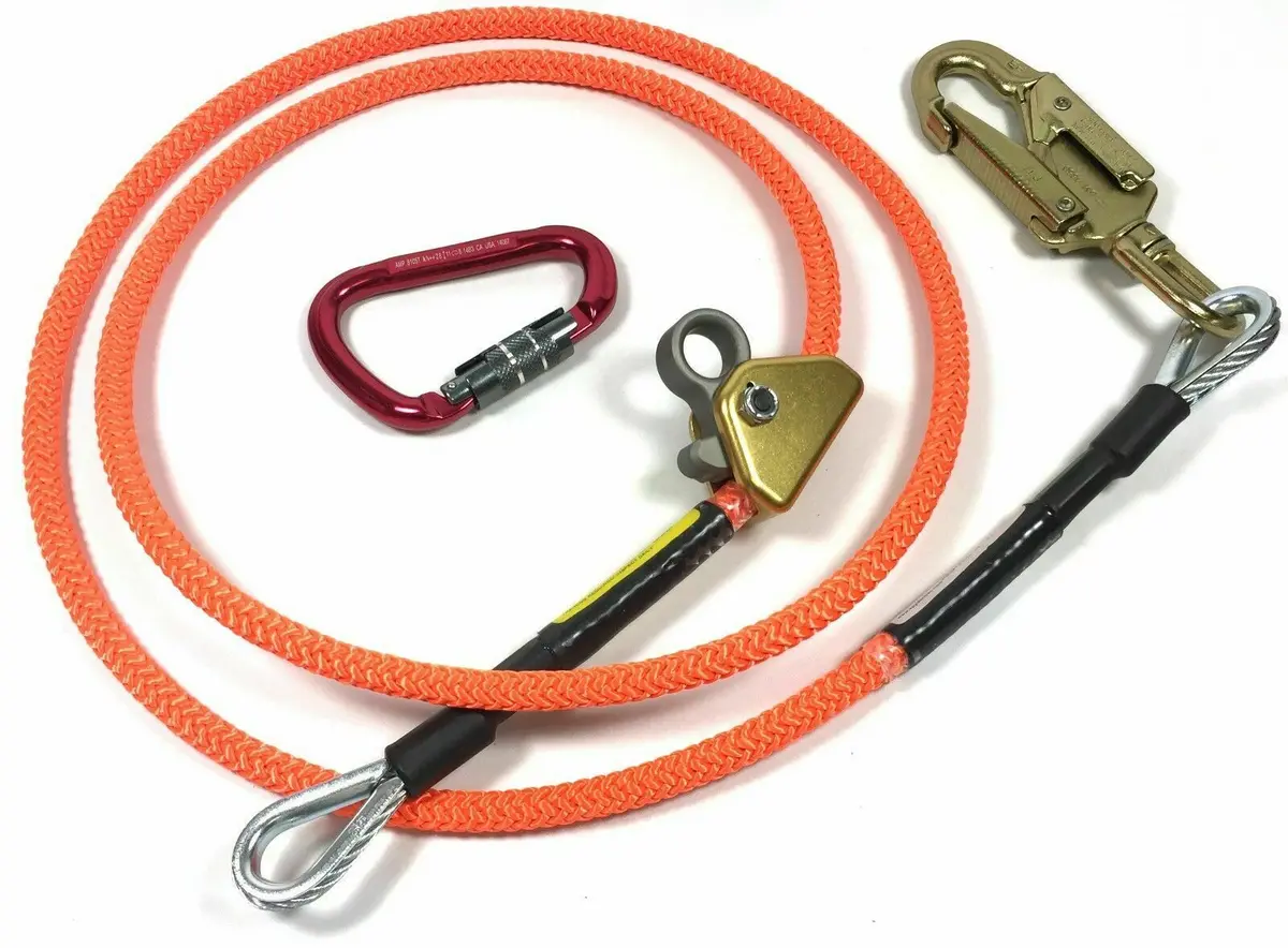 75243 Climb Right 5/8" X 12' Steel Core Lanyard Kit Flip Line Swivel Snap 1