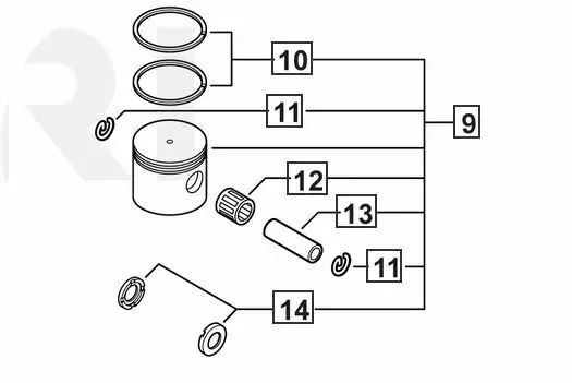 P100005250 Genuine Echo / Shindaiwa Piston Kit Assy Srm-3020T Srm-3020 T302 C302 1