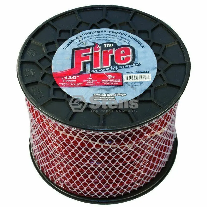 380-644 Fire .130 Trimmer Line Stens Silver Streak 5Lb Spool (775Ft) 1