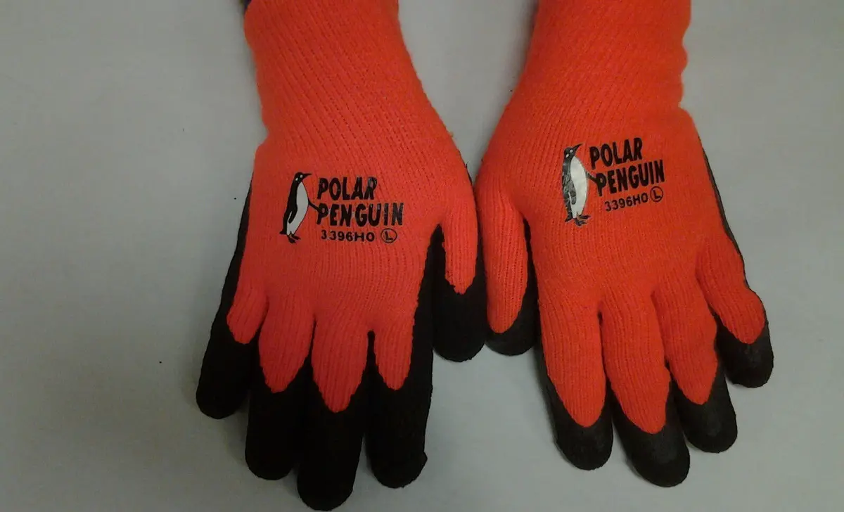 Size Xl Majestic Hi-Viz Lined Blaze Orange Rubber Palm Glove Polar Penguin 1