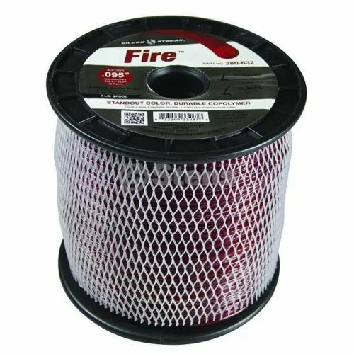 380-632 Fire .095 Trimmer Line Stens Silver Streak 3Lb Spool (855Ft) 1