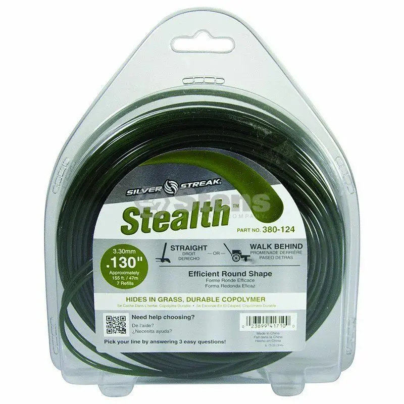 380-124 Stealth .130 Trimmer Line Stens Silver Streak 1Lb Donut (155Ft) 1