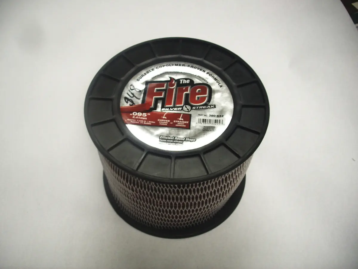 380-642 Fire .095 Trimmer Line Stens Silver Streak 5Lb Spool (1425Ft) 1