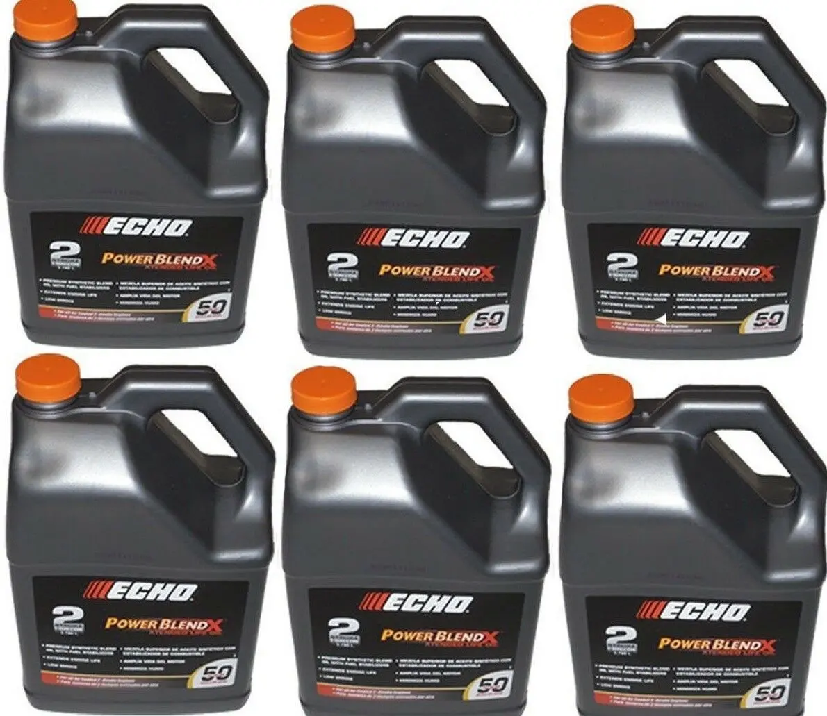 (6 Pack) 1 Gallon 2-Cycle Oil Mix Powerblend 6450050G Gold 1